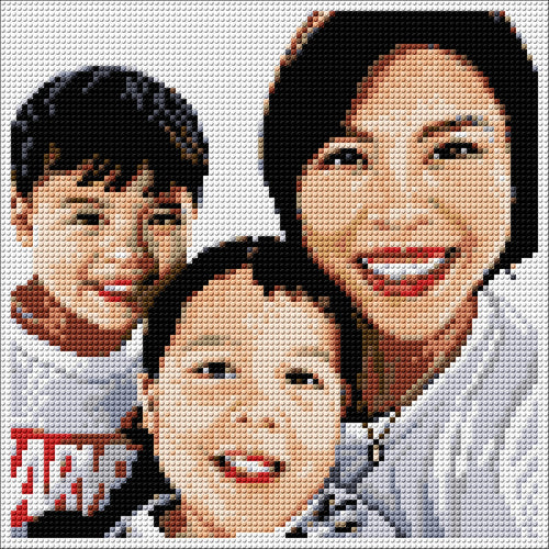 Custom Pixel Portrait (Trio): A Unique Keepsake to Celebrate Your Loved Ones My Pixel Family
