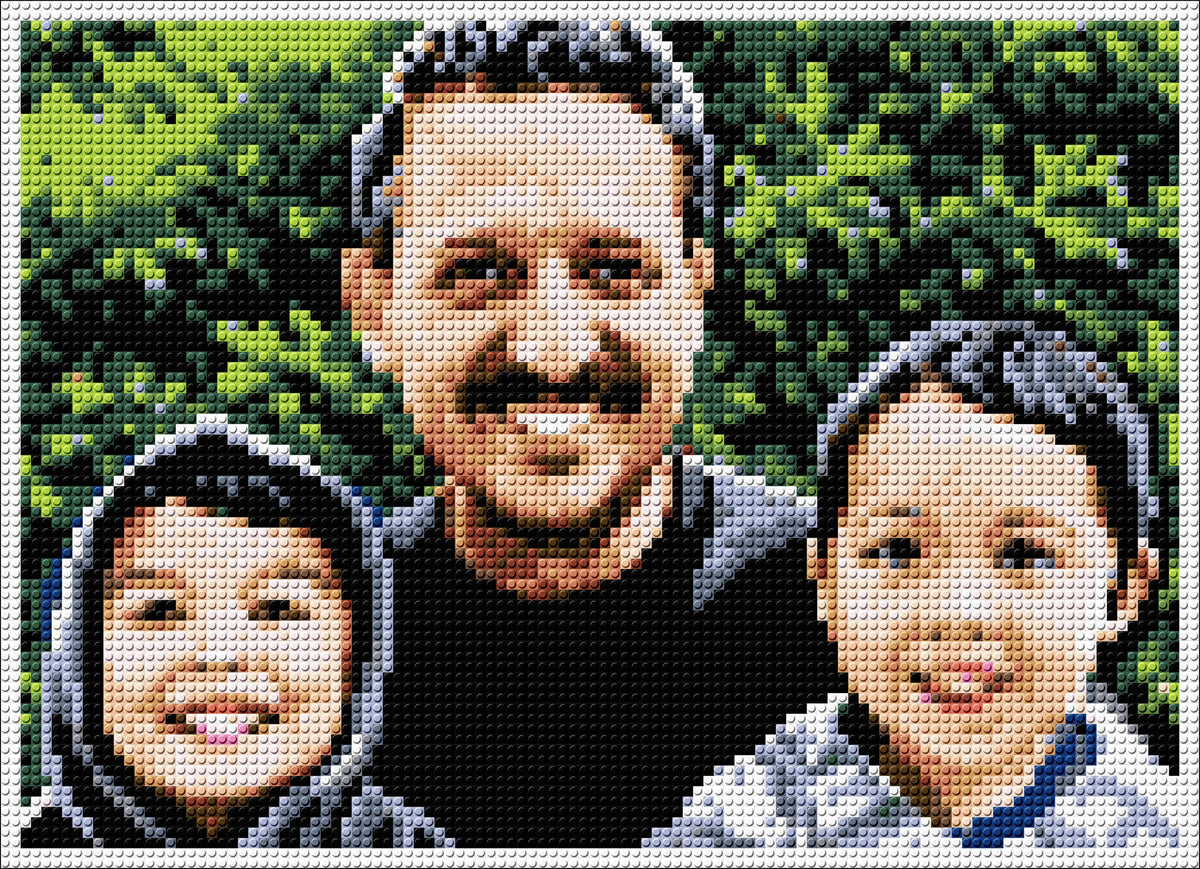 Custom Pixel Portrait (Trio): A Unique Keepsake to Celebrate Your Loved Ones My Pixel Family
