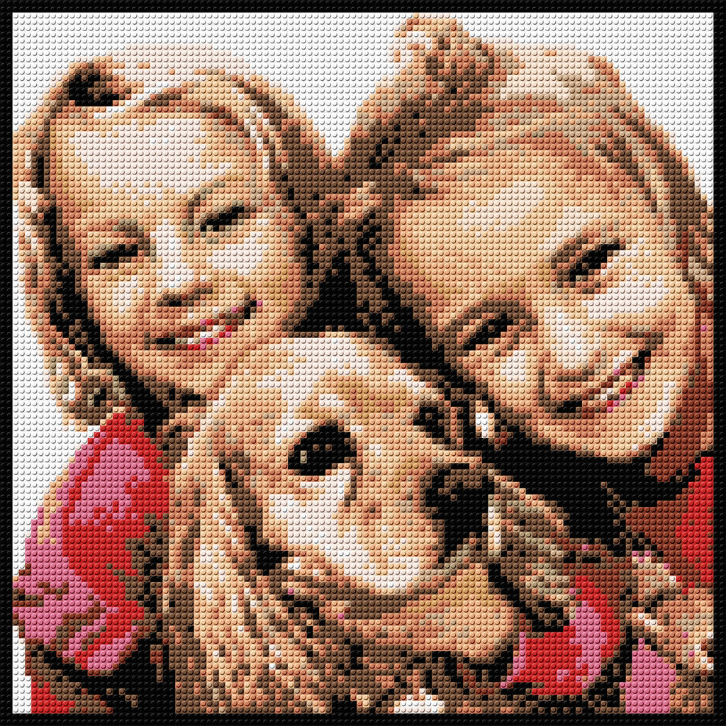 Custom Pixel Portrait (Trio): A Unique Keepsake to Celebrate Your Loved Ones My Pixel Family