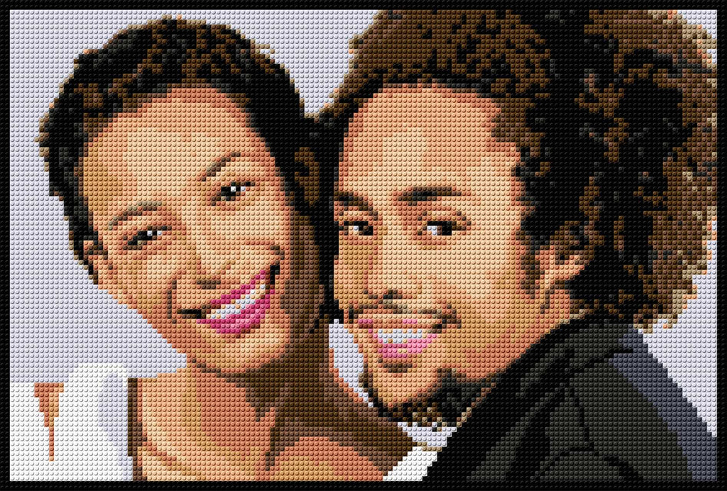Custom Buildable Pixel Portrait from Photo (Duo) – Transform Your Memorable Moments into Unique Art