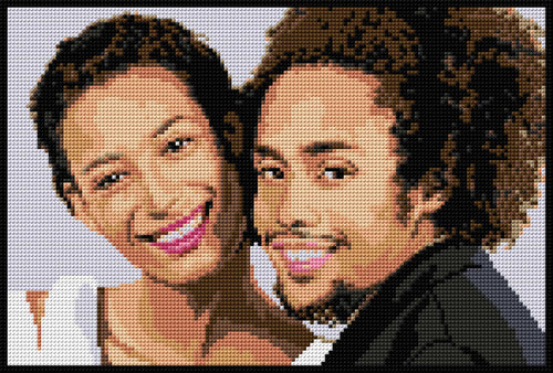 Custom Buildable Pixel Portrait from Photo (Duo) – Transform Your Memorable Moments into Unique Art