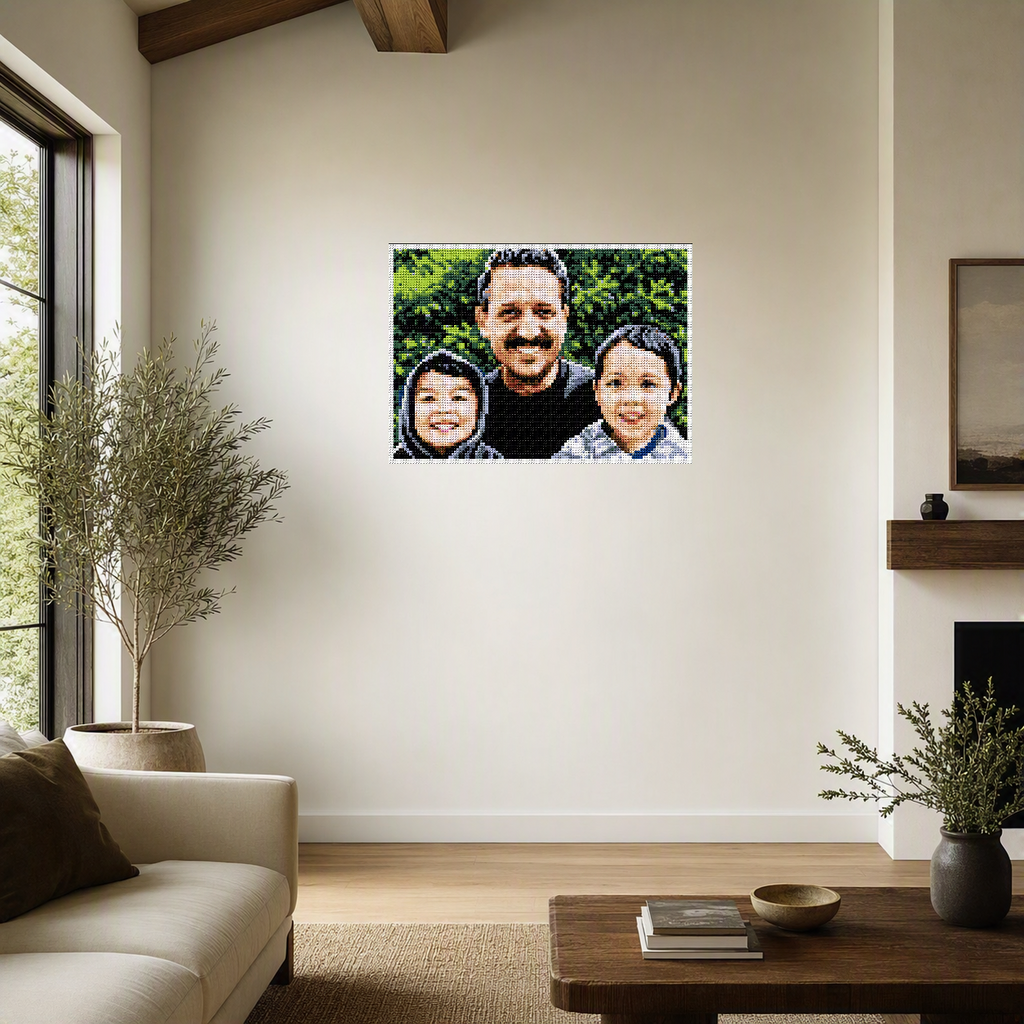 Custom Buildable Pixel Portrait (Trio): A Unique Keepsake to Celebrate Your Loved Ones