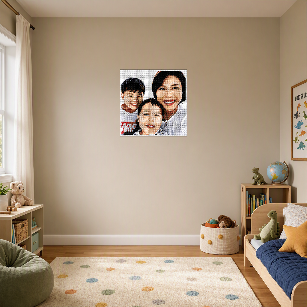 Custom Buildable Pixel Portrait (Trio): A Unique Keepsake to Celebrate Your Loved Ones