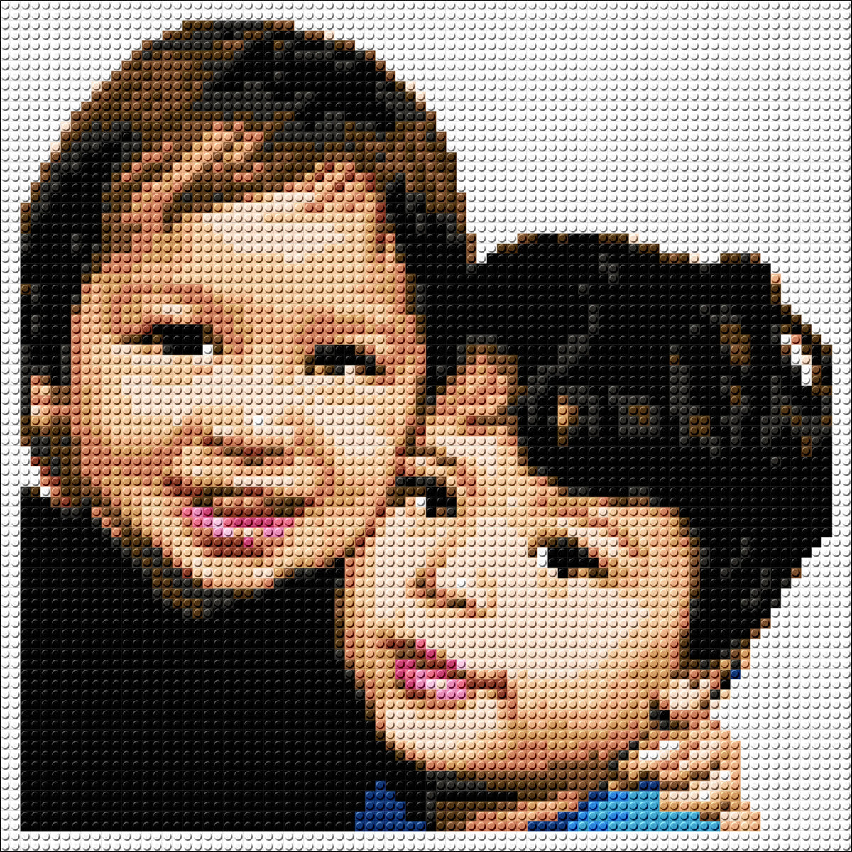 Custom Pixel Portrait from Photo (Duo) – Transform Your Memorable Moments into Unique Art My Pixel Family