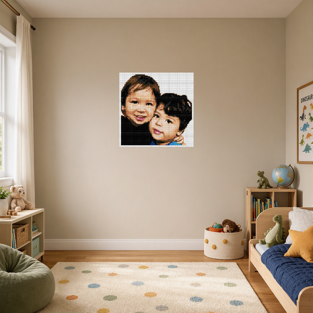 Custom Buildable Pixel Portrait from Photo (Duo) – Transform Your Memorable Moments into Unique Art